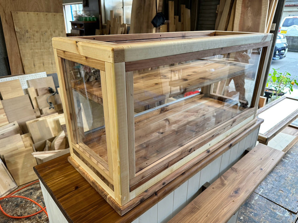 助成金対象商品　hotaru  ショーケース　カフェ　ケーキ　パン　店舗　ドーナツ　おにぎり屋　天然木　オーダー可 4枚目の画像