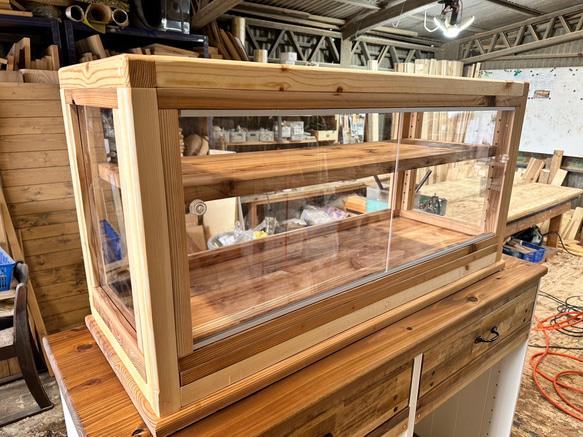 助成金対象商品　hotaru  ショーケース　カフェ　ケーキ　パン　店舗　ドーナツ　おにぎり屋　天然木　オーダー可 2枚目の画像