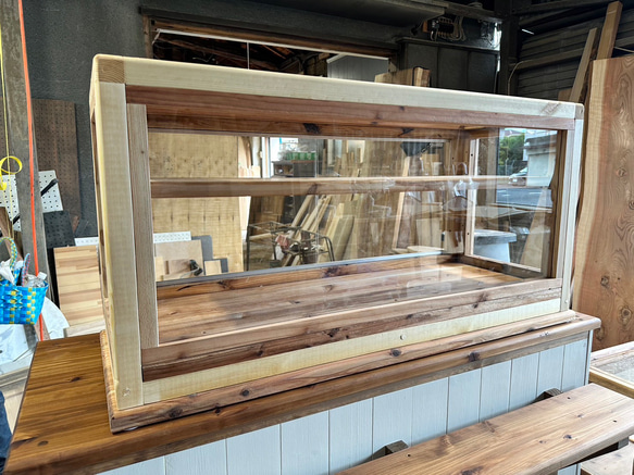 助成金対象商品　hotaru  ショーケース　カフェ　ケーキ　パン　店舗　ドーナツ　おにぎり屋　天然木　オーダー可 7枚目の画像