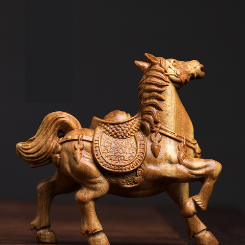 財を呼ぶ 緑檀（りょくだん） 紫檀（したん） 馬（うま） 文房具彫刻の