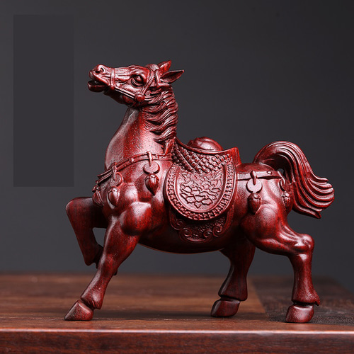 財を呼ぶ 緑檀（りょくだん） 紫檀（したん） 馬（うま） 文房具彫刻の