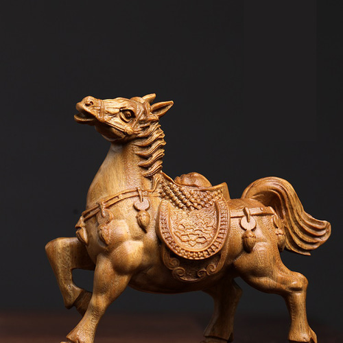 財を呼ぶ 緑檀（りょくだん） 紫檀（したん） 馬（うま） 文房具彫刻の