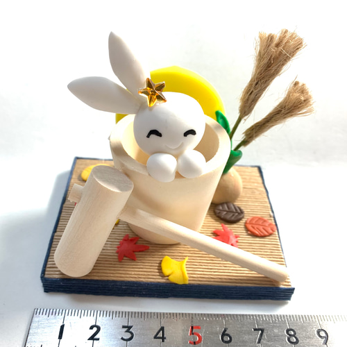 粘土製農婦人形 ウサギ付き 約60cm ❤️在庫処分SALE❤️☆満月にお餅つきだようさぎちゃん！ 2000