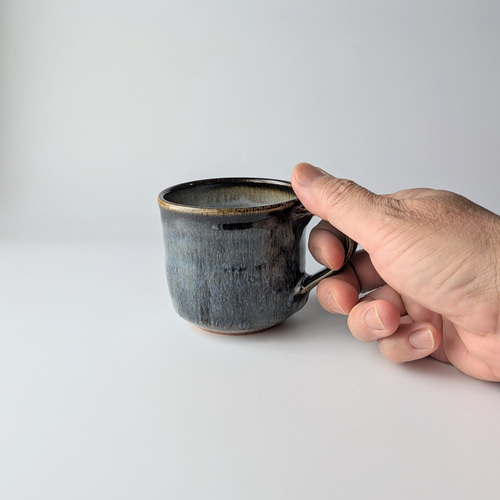 ブルーのコーヒーカップ 【手仕事 民藝 和 陶器】 マグカップ 酒津焼