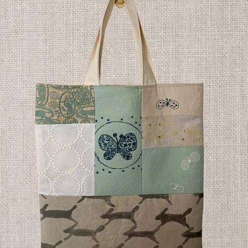 a-ya　ミナペルホネン　ハンドメイド　パッチワーク　バッグ ミナペルホネン A4パッチワーク バッグ minaperhonen トートバッグ