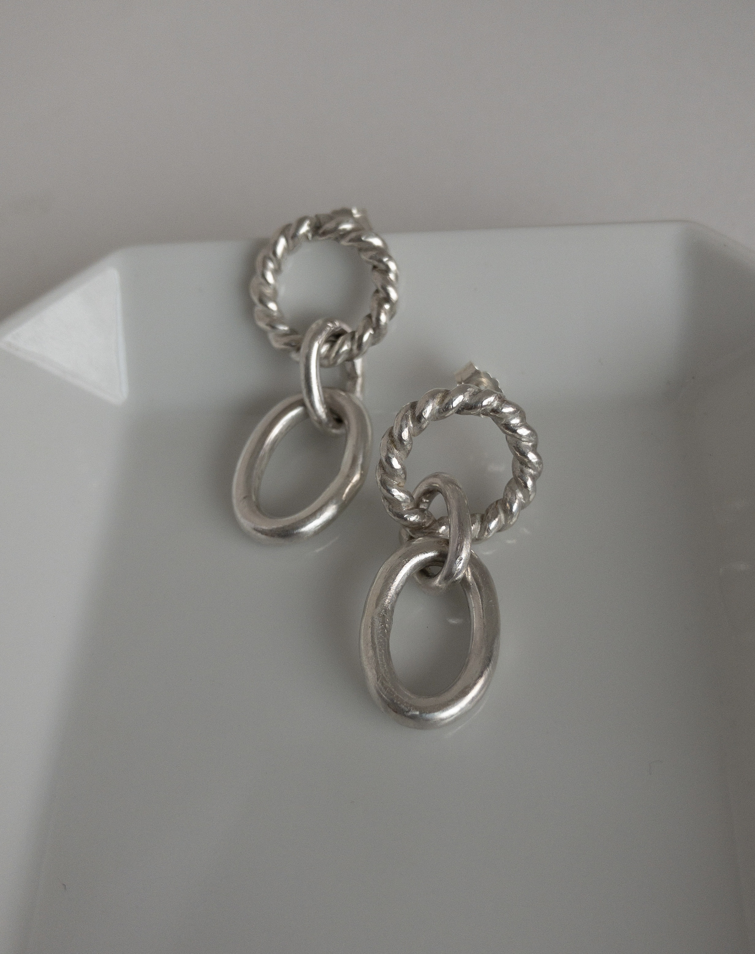 《ROPE silver950 pierce》ロープ　シルバーピアス/イヤリング　K10 K18ピアス芯変更可能　母の日 11,550円