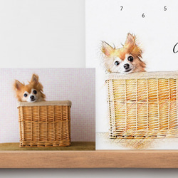 4匹のワンちゃんネコちゃんが選べる木とワンちゃんねこちゃん壁掛け時計 ペットのイラスト付き時計 還暦や喜寿や古希の祝いにも☆ 猫