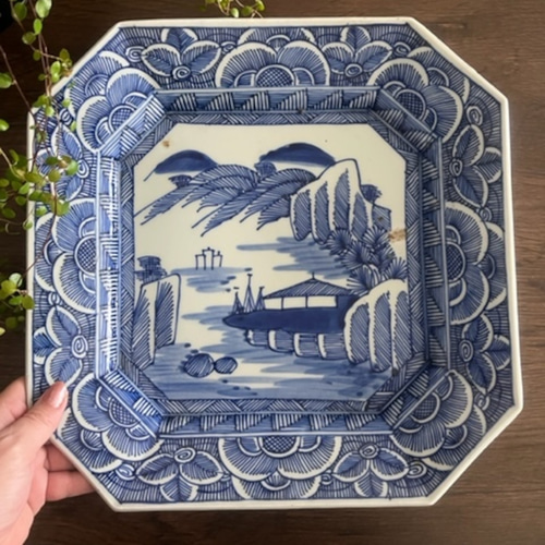 伊万里染付角大皿 玩 大皿 antique art nozomi 通販 18215230｜Creema