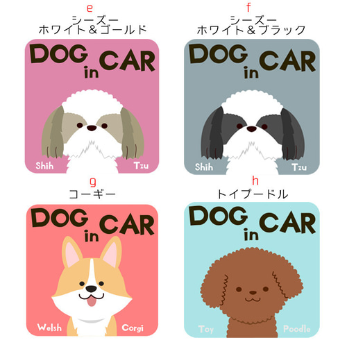 マグネット】ドッグインカー 犬 ミニチュアシュナウザー 柴 シーズー
