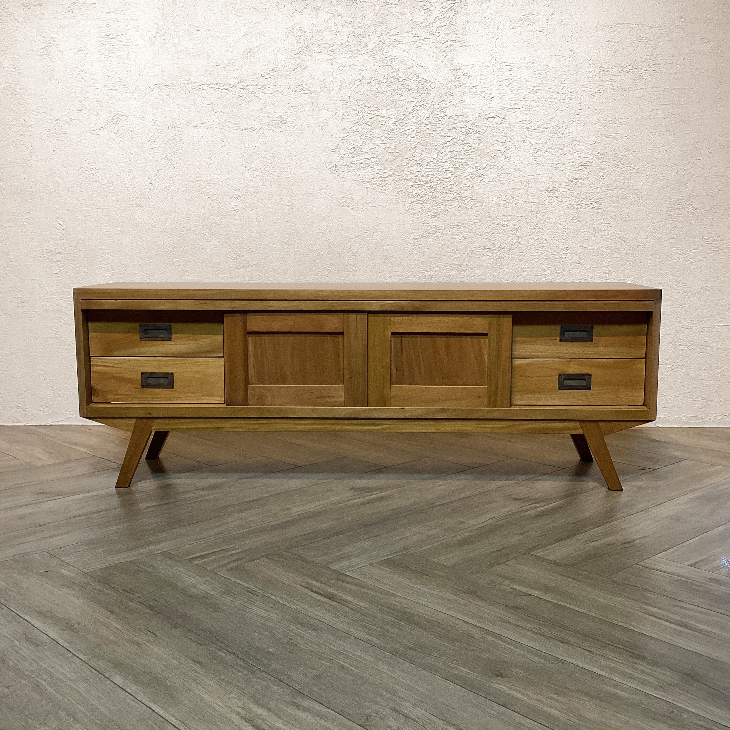 【最安値】北欧スタイル マホガニー無垢 サイドボード TVボード【ナチュラル】Che090