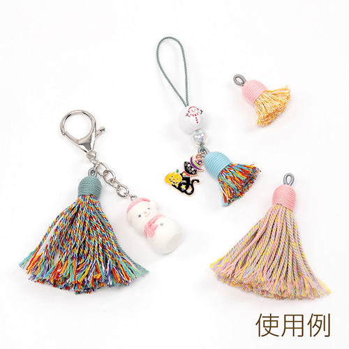 C546-6 6個 タッセルチャーム 刺繍糸タッセル ミニタッセル