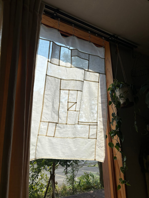 リネン素材を使用したポジャギ(pojagi,bojagi)カーテン『生活と