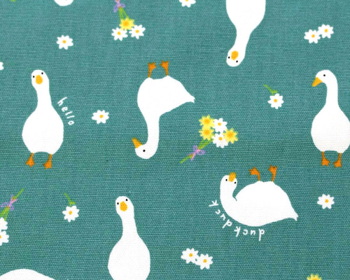 ねことアヒルパネル生地ハンドメイド