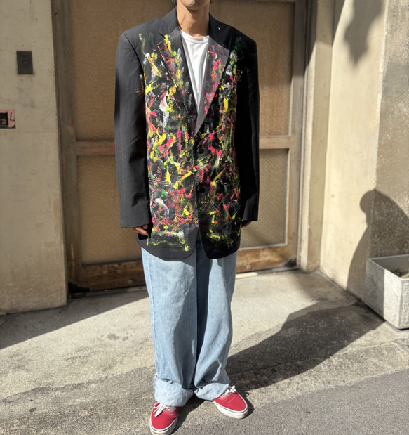 古着　ヴィンテージ　vintage ジャケット　カラフル　派手　個性派 古着 40s Chippewa ロングポイント襟 カラフル チェック ウール