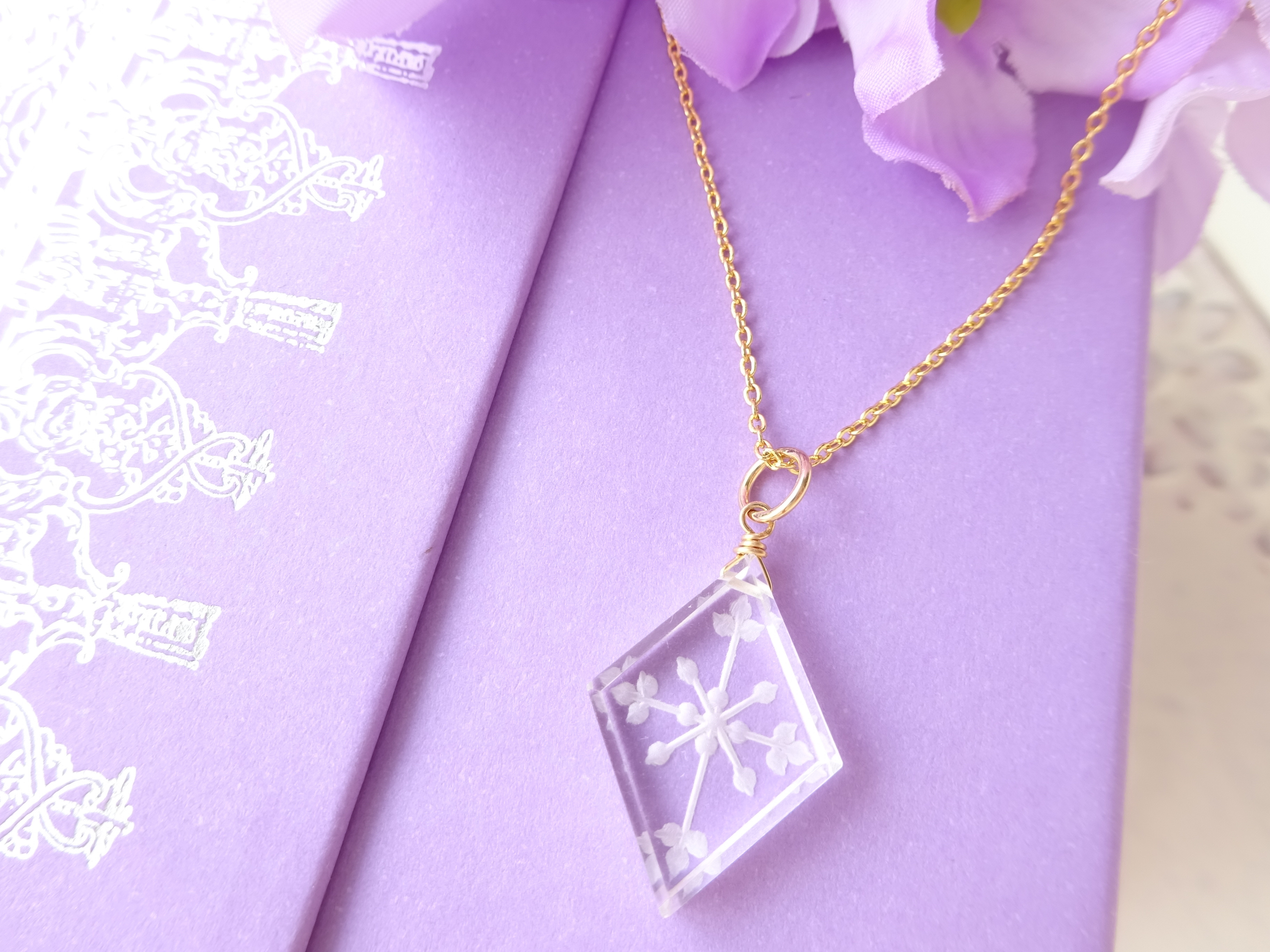 水晶＆14KGF・ウィンタースター・ネックレス