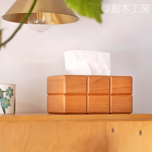 北欧ティッシュカバー 木製ティッシュケース カフェ風 ナチュラル 木工