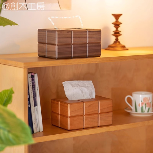 北欧ティッシュカバー 木製ティッシュケース カフェ風 ナチュラル 木工