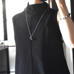【金属アレルギー対応・２WAY】大粒スモーキークォーツ　Y字　サージカルステンレス　ロングネックレス75㎝ 11枚目の画像