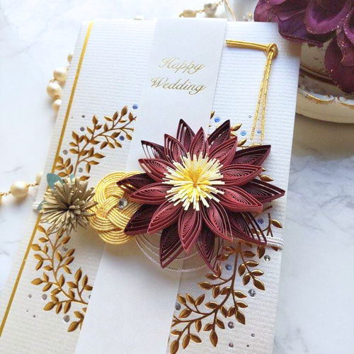 特別なお祝いに！クイリングのご祝儀袋＊Neoシックレッド ご祝儀袋