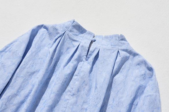 ★有貨★ 甜美感十足的褶皺襯衫，成熟女性也能享受。長袖套頭衫，棉質。 240903-1 第8張的照片