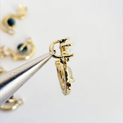 豪華 18金メッキ シャチホコ 2体セット 1個 キュービックジルコニア 18KGP 本金メッキ ガラス 星 天球儀