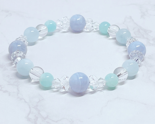 ✦心を開き良好な人間関係へと導く ブルーレースアゲート アクアマリン