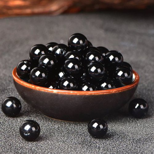 黒曜石（オブシディアン）念珠 単珠 天然宝石 一粒の珠 12mm 天然石