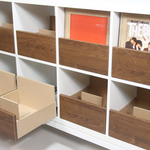 IKEAカラックスKallaxレコードDIG収納：LP引出し｜キャビネット