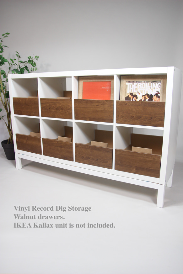 IKEAカラックスKallax用レコード収納：LP引出し｜キャビネット