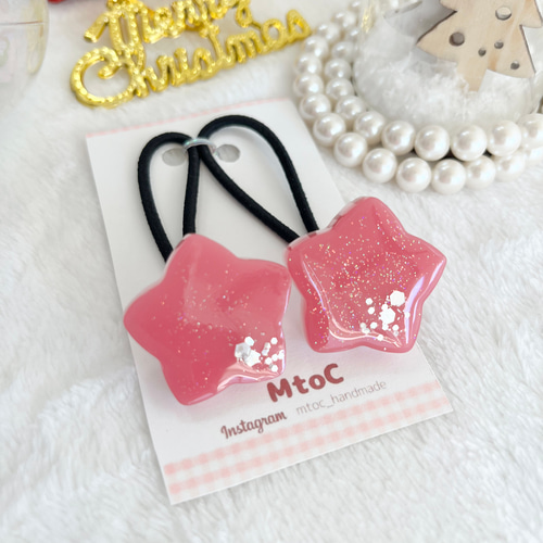 No 880 ⌘ クリスマスレジンヘアゴム ⌘ ♪(๑ᴖ◡ᴖ๑)♪ No 880