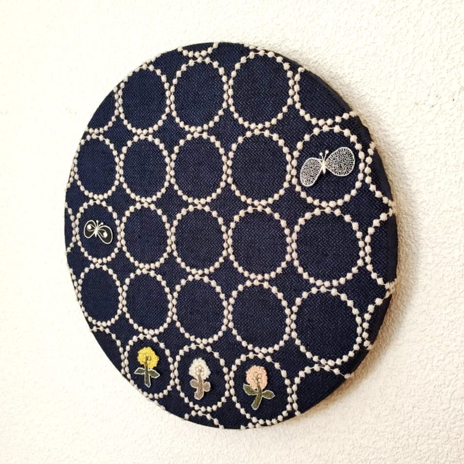 ファブリックパネル ミナペルホネン タンバリン 丸型 スキップ