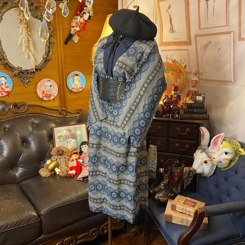 和洋折衷 長襦袢 ワンピース ドレス レトロ 古着 ユニセックス 着物 和