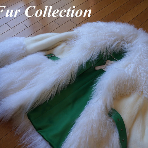 くるくるファーがかわいい☆柔らかな手触りのホワイトミンクコート白