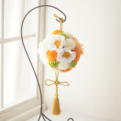 ヘッドピース付き和装ブーケ　ブライダルブーケ　アーティフィシャル ブーケ ウェディングブーケ アーティフィシャルフラワーブーケ