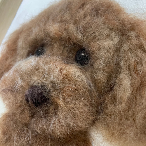 羊毛フェルト 犬ポートレート うちの子オーダーメイド肖像画 25cm×25cm