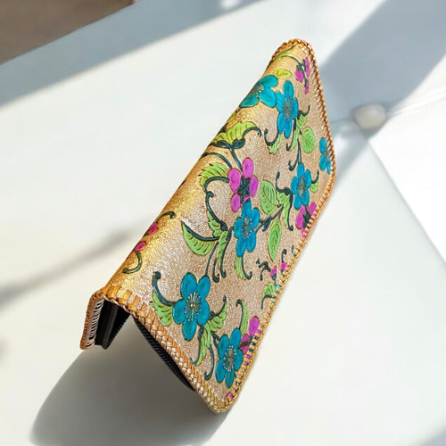 和の花柄・金彩・手染め本革長財布 長財布 yunsho 通販 18217167