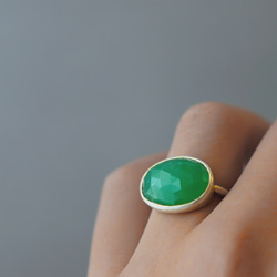 ★【スーパーセール】カルセドニー(クリソプレーズ)　シルバーリング　11号【30%オフ】 8枚目の画像