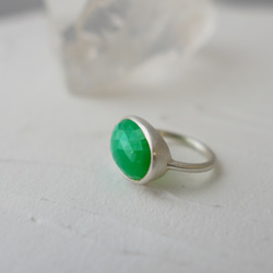 ★【スーパーセール】カルセドニー(クリソプレーズ)　シルバーリング　11号【30%オフ】 5枚目の画像