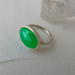 ★【スーパーセール】カルセドニー(クリソプレーズ)　シルバーリング　11号【30%オフ】 6枚目の画像