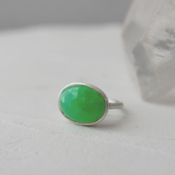 ★【スーパーセール】カルセドニー(クリソプレーズ)　シルバーリング　11号【30%オフ】 2枚目の画像