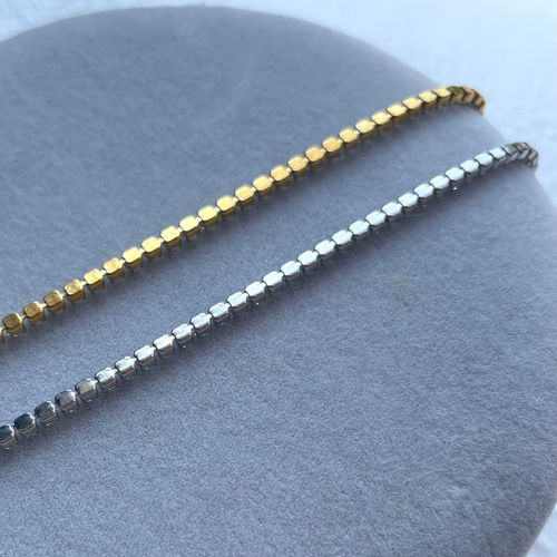 INOX サージカルステンレス316L製 3mmCZ テニスブレスレット つけっぱなし！OK♪金属アレルギー対応 316L サージカル