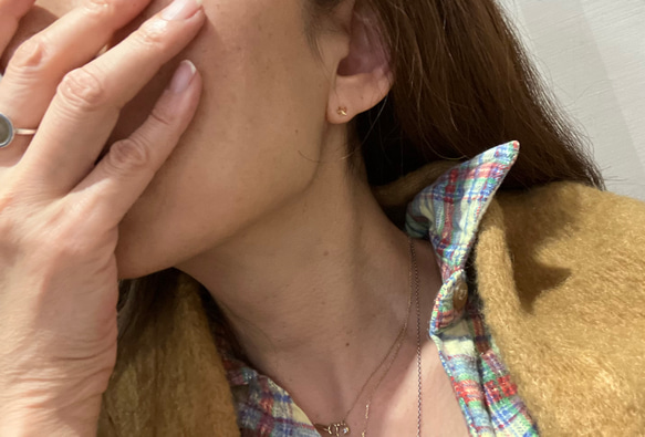 ★ 星 小ぶりピアス K18ゴールドピアス ユニセックスピアス 7枚目の画像