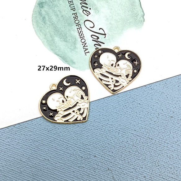 髑髏 ドクロ ハロウィーン 永遠の愛 チャーム ピアスパーツ アクセサリーパーツ等 2個入り 1枚目の画像