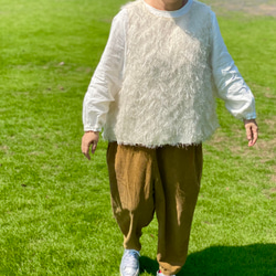 長い毛足のベスト　ジレ　秋冬春　もふもふ【受注製作】【送料無料】 10枚目の画像