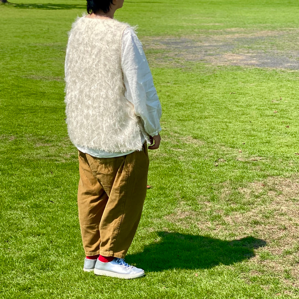 長い毛足のベスト　ジレ　秋冬春　もふもふ【受注製作】【送料無料】 9枚目の画像