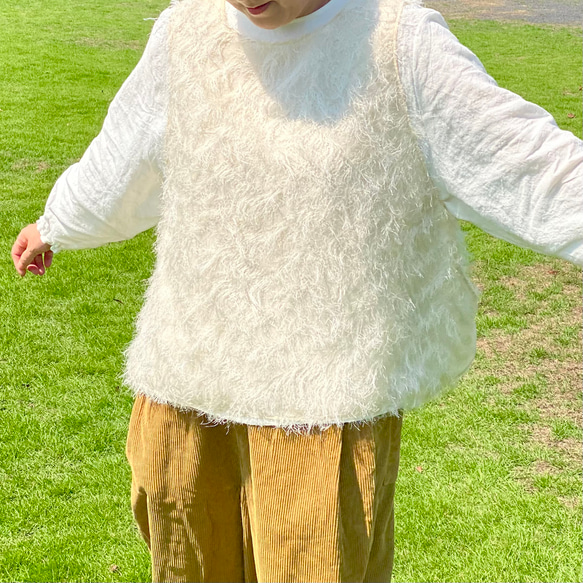 長い毛足のベスト　ジレ　秋冬春　もふもふ【受注製作】【送料無料】 7枚目の画像