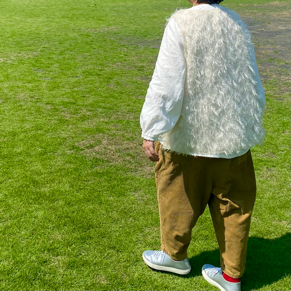 長い毛足のベスト　ジレ　秋冬春　もふもふ【受注製作】【送料無料】 14枚目の画像