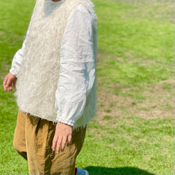 長い毛足のベスト　ジレ　秋冬春　もふもふ【受注製作】【送料無料】 8枚目の画像