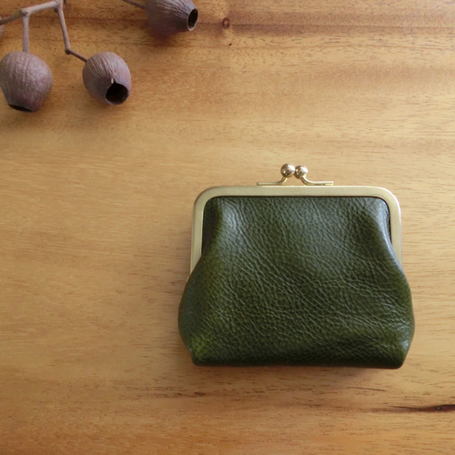 真鍮製がま口のヌメ革財布（抹茶） がま口 Niger（ニゲル） 通販