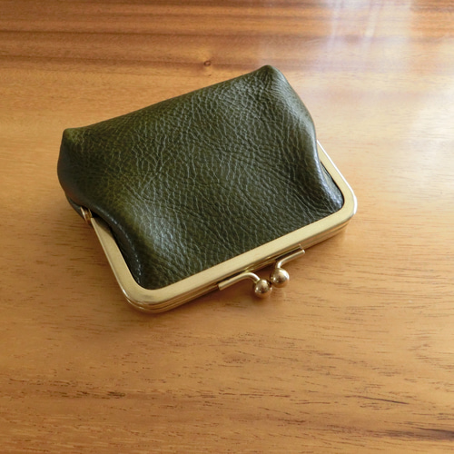 真鍮製がま口のヌメ革財布（抹茶） がま口 Niger（ニゲル） 通販